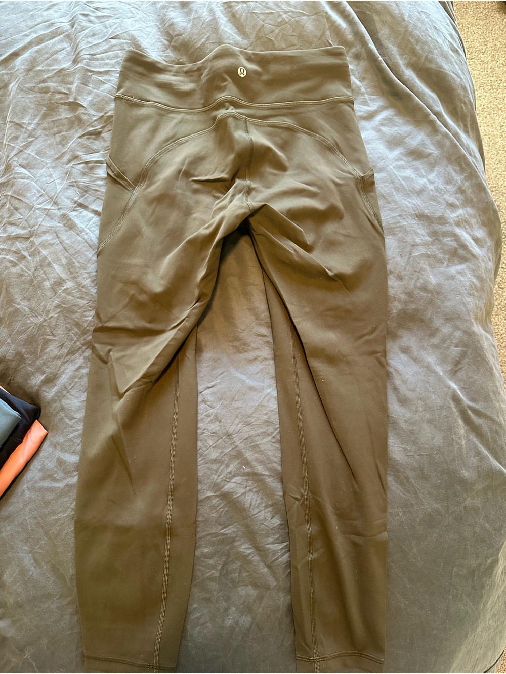 lululemon athletica fast and free 7/8 Olive leggings